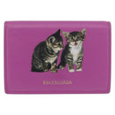 BALENCIAGA Compact Wallet Leather Pink Silver 558208 Auth 189571M-13