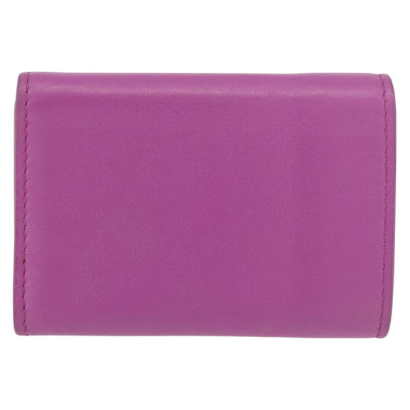 BALENCIAGA Compact Wallet Leather Pink Silver 558208 Auth 189571M