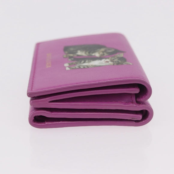 BALENCIAGA Compact Wallet Leather Pink Silver 558208 Auth 189571M
