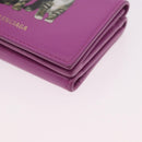 BALENCIAGA Compact Wallet Leather Pink Silver 558208 Auth 189571M-14