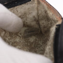 CHANEL COCO Mark Pouch Leather Black Gold CC Auth 189572-9