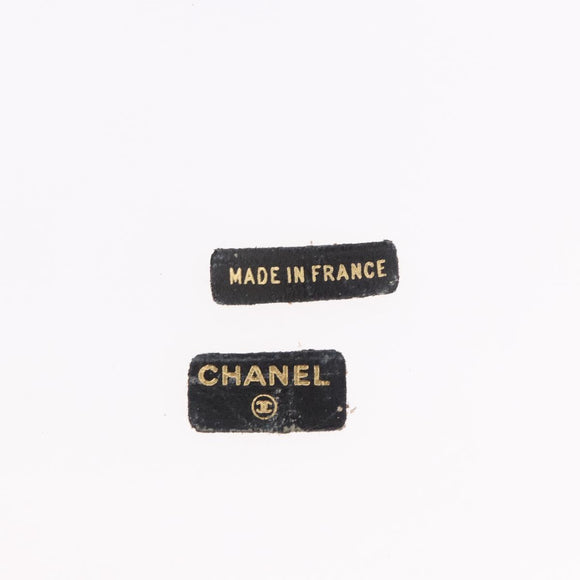 CHANEL COCO Mark Pouch Leather Black Gold CC Auth 189572