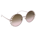 FENDI Sunglasses metal Pink Gold Auth 189574M-1