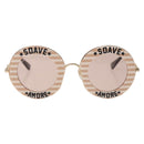 GUCCI Sunglasses metal Brown Auth 189575M-2