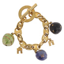 CELINE Macadam Bracelet metal Gold Tone Auth 189576M-1