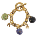 CELINE Macadam Bracelet metal Gold Tone Auth 189576M-13