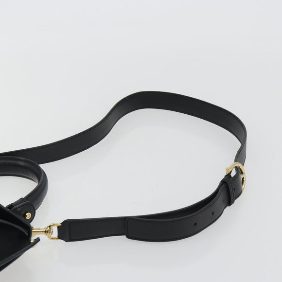 Salvatore Ferragamo Sofia Gancini Hand Bag Leather 2way Black Gold Auth 189582