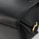 Salvatore Ferragamo Sofia Gancini Hand Bag Leather 2way Black Gold Auth 189582-17
