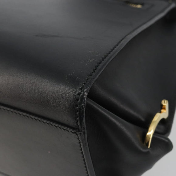 Salvatore Ferragamo Sofia Gancini Hand Bag Leather 2way Black Gold Auth 189582