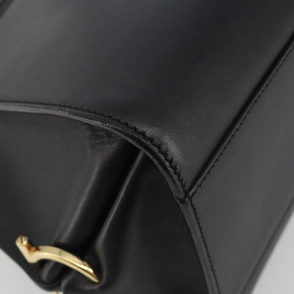 Salvatore Ferragamo Sofia Gancini Hand Bag Leather 2way Black Gold Auth 189582