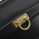 Salvatore Ferragamo Sofia Gancini Hand Bag Leather 2way Black Gold Auth 189582-19
