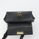 Salvatore Ferragamo Sofia Gancini Hand Bag Leather 2way Black Gold Auth 189582-20