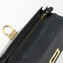 Salvatore Ferragamo Sofia Gancini Hand Bag Leather 2way Black Gold Auth 189582-10