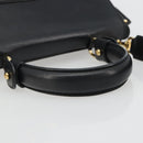 Salvatore Ferragamo Sofia Gancini Hand Bag Leather 2way Black Gold Auth 189582-7