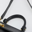 Salvatore Ferragamo Sofia Gancini Hand Bag Leather 2way Black Gold Auth 189582-14