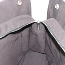 HERMES Her Line MM Hand Bag Canvas Gray Silver Auth 189583-19