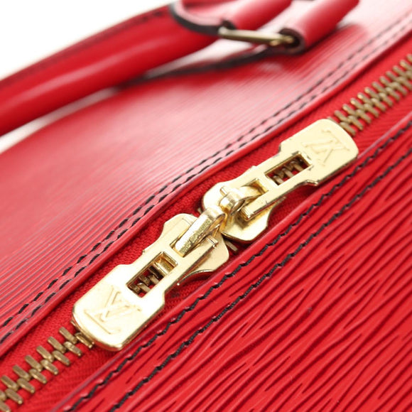 LOUIS VUITTON Epi Keepall 55 Boston Bag Red M42957 LV Auth 189584V