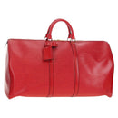 LOUIS VUITTON Epi Keepall 55 Boston Bag Red M42957 LV Auth 189584V-1