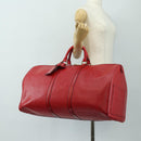 LOUIS VUITTON Epi Keepall 55 Boston Bag Red M42957 LV Auth 189584V-24