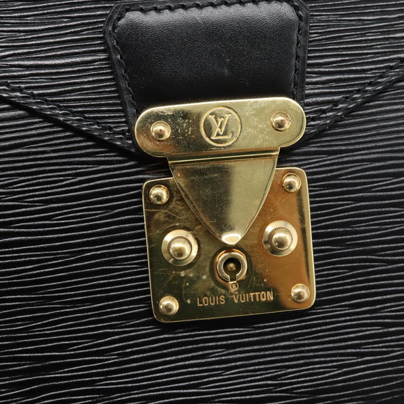 LOUIS VUITTON Epi Porte Documents Senatur Briefcase Black M54452 LV Auth 189586