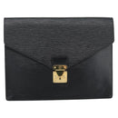 LOUIS VUITTON Epi Porte Documents Senatur Briefcase Black M54452 LV Auth 189586-13