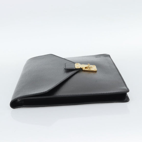 LOUIS VUITTON Epi Porte Documents Senatur Briefcase Black M54452 LV Auth 189586