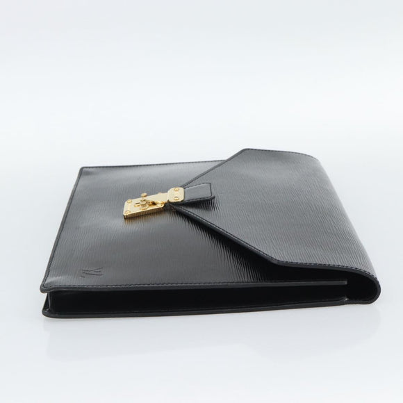 LOUIS VUITTON Epi Porte Documents Senatur Briefcase Black M54452 LV Auth 189586