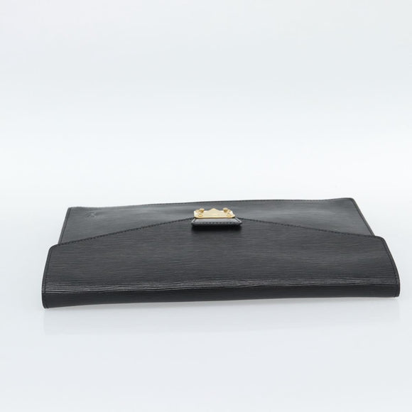 LOUIS VUITTON Epi Porte Documents Senatur Briefcase Black M54452 LV Auth 189586