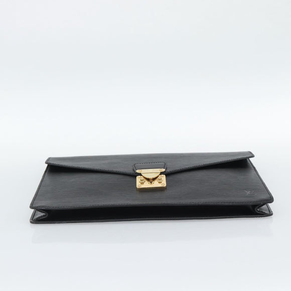 LOUIS VUITTON Epi Porte Documents Senatur Briefcase Black M54452 LV Auth 189586
