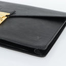 LOUIS VUITTON Epi Porte Documents Senatur Briefcase Black M54452 LV Auth 189586-7