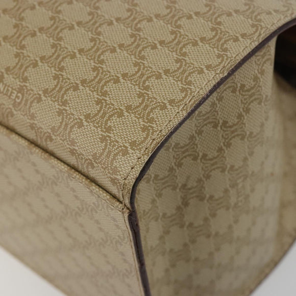 CELINE Macadam Canvas Hand Bag PVC Beige Gold Auth 189587