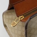 CELINE Macadam Canvas Hand Bag PVC Beige Gold Auth 189587-9