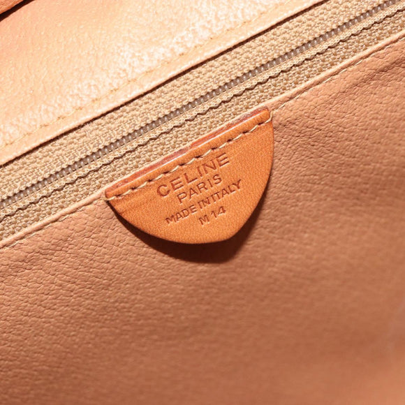 CELINE Macadam Canvas Hand Bag PVC Beige Gold Auth 189587