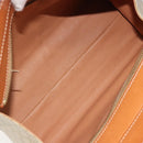 CELINE Macadam Canvas Hand Bag PVC Beige Gold Auth 189587-10