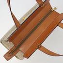 CELINE Macadam Canvas Hand Bag PVC Beige Gold Auth 189587-6