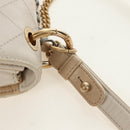 CHANEL Matelasse Shoulder Bag Leather 2way Ivory Gold Silver CC Auth 189588SAV-15