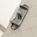 CHANEL Matelasse Shoulder Bag Leather 2way Ivory Gold Silver CC Auth 189588SAV-10