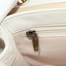 CHANEL Matelasse Shoulder Bag Leather 2way Ivory Gold Silver CC Auth 189588SAV-26