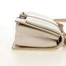 CHANEL Matelasse Shoulder Bag Leather 2way Ivory Gold Silver CC Auth 189588SAV-4