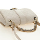 CHANEL Matelasse Shoulder Bag Leather 2way Ivory Gold Silver CC Auth 189588SAV-6