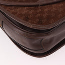 GUCCI Micro GG Canvas Shoulder Bag Suede Brown Gold Auth 189589-9