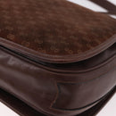GUCCI Micro GG Canvas Shoulder Bag Suede Brown Gold Auth 189589-16