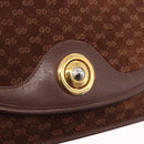GUCCI Micro GG Canvas Shoulder Bag Suede Brown Gold Auth 189589-17