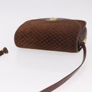 GUCCI Micro GG Canvas Shoulder Bag Suede Brown Gold Auth 189589-6