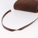 GUCCI Micro GG Canvas Shoulder Bag Suede Brown Gold Auth 189589-7