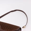 GUCCI Micro GG Canvas Shoulder Bag Suede Brown Gold Auth 189589-8