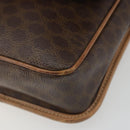 CELINE Macadam Canvas Circle Shoulder Bag PVC Leather Brown Gold Auth 189595-14