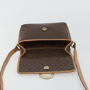 CELINE Macadam Canvas Circle Shoulder Bag PVC Leather Brown Gold Auth 189595-18