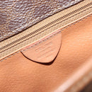 CELINE Macadam Canvas Circle Shoulder Bag PVC Leather Brown Gold Auth 189595-12