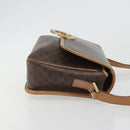CELINE Macadam Canvas Circle Shoulder Bag PVC Leather Brown Gold Auth 189595-3
